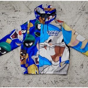 Members Only Men's Looney Tune Collab Print Windbreaker Jacket Bugs Bunny XL